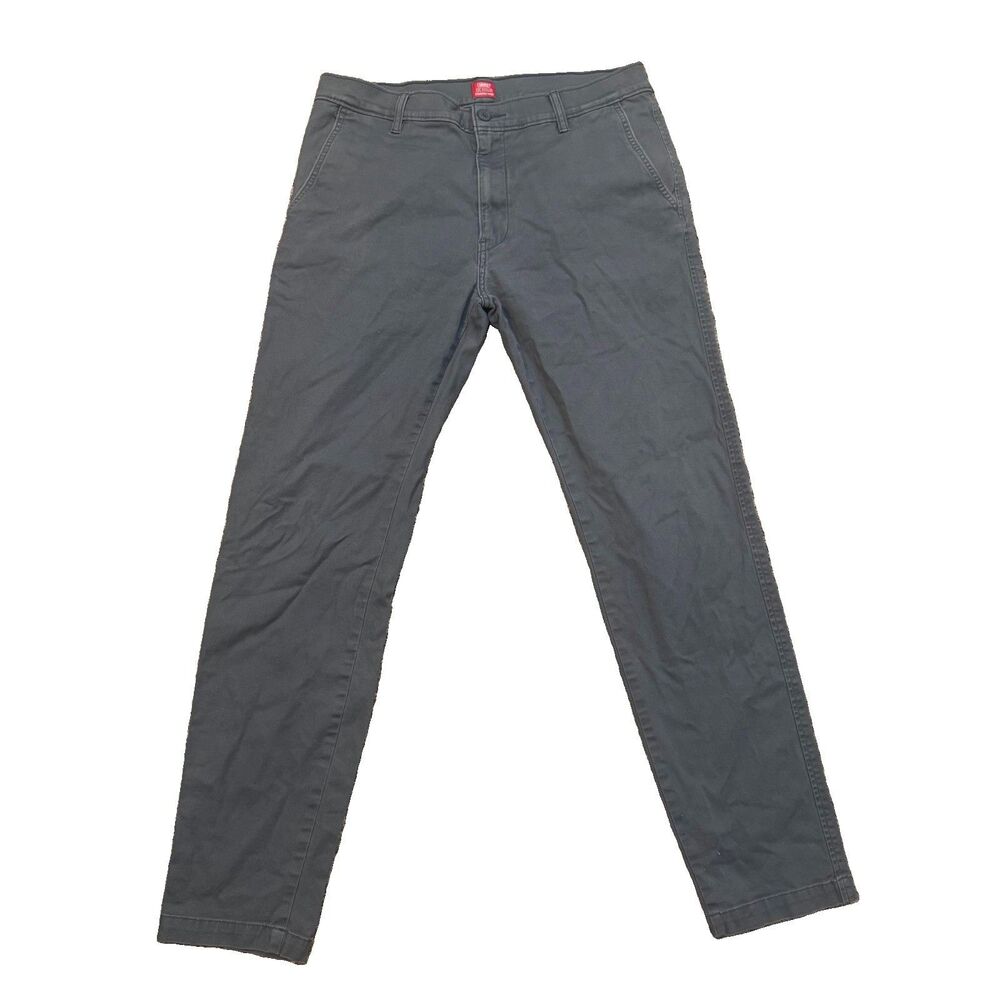 Levi’s XX Chino Men’s Gray Standard Fit Tapered Twill Pants 34x34 Pockets